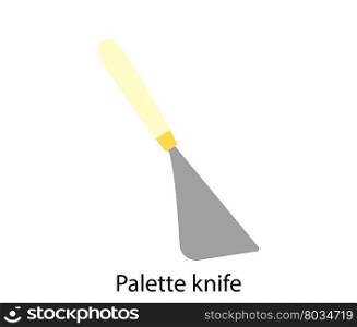 Palette knife icon. Flat color design.