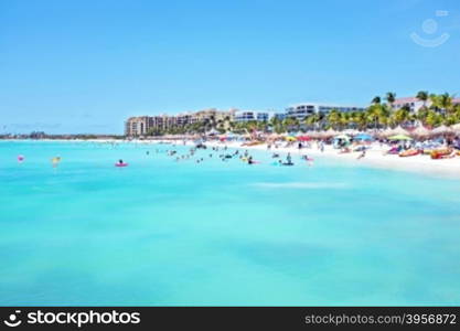 Palm beach at Aruba in the Caribbean Sea