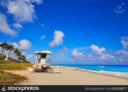 Palm Beach beach baywatch tower in Florida USA
