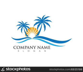 Palm tree summer logo template. Palm tree summer logo template vector illustration