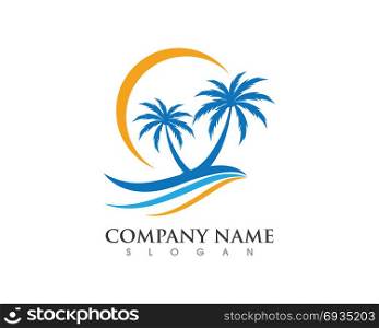 Palm tree summer logo template. Palm tree summer logo template vector illustration