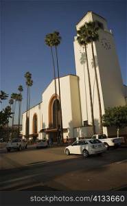 Palm trees in front of a station, Union Station, Los Angeles, California, USA