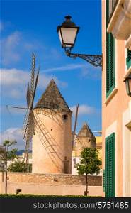 Palma de Majorca windmills wind mill in Mallorca Balearic islands Spain