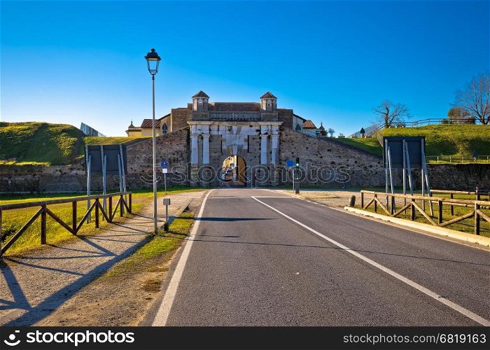 Palmanova historic town gate view, Friuli-Venezia Giulia region of Italy