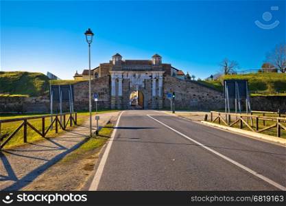 Palmanova historic town gate view, Friuli-Venezia Giulia region of Italy