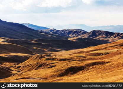 Pampas landscapes in Cordillera de Los Andes, Peru, South America