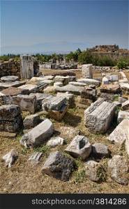 Pamukkale. Turkey. Ruins of Hierapolis, ancient city