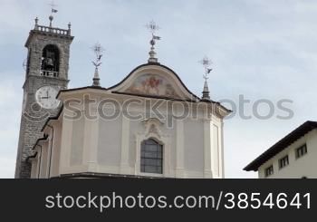 pan of antique church in Vezza d&acute;Oglio, Valcamonica, Italy