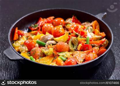 pan of roasted vegetables