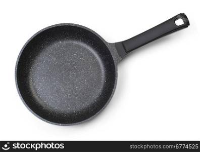 Pan with handle on white background with clipping path