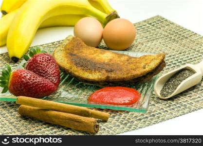 Pancakes from bananas, eggs and chia seeds