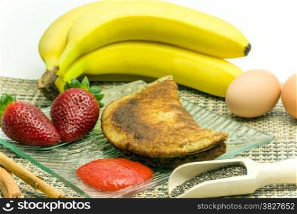 Pancakes from bananas, eggs and chia seeds