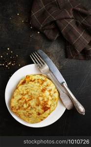 pancakes from potato and zucchini, vegetable pancakes