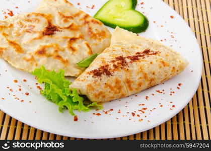 Pancakes stuffed with minced meat