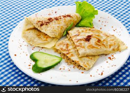 Pancakes stuffed with minced meat