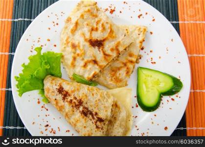 Pancakes stuffed with minced meat