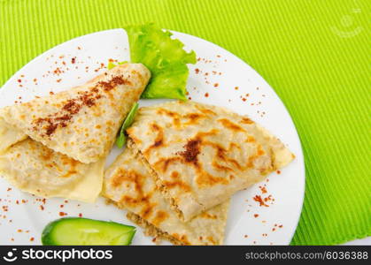 Pancakes stuffed with minced meat