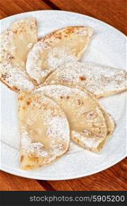 pancakes. tasty pancakes closeup at plate