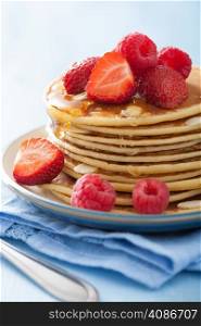 pancakes with berry and honey