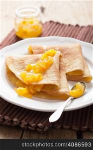 pancakes with orange marmalade