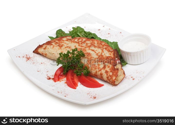 pancakes with spices isolated on white background