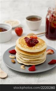 pancakes with sweet homemade natural jam