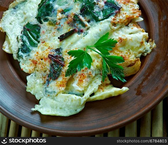 Pancar Yaprag? Kavurmas? - Turkish omelette with beetroot leaf