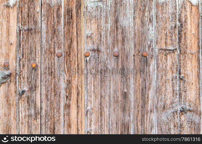Panel of old wood with nails