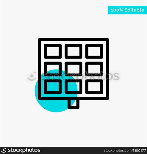 Panel, Solar, Construction turquoise highlight circle point Vector icon