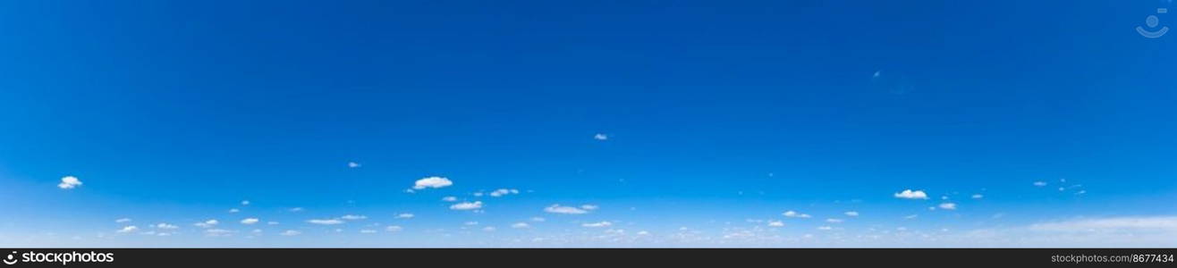 Panorama Blue sky and white clouds. Bfluffy cloud in the blue sky background