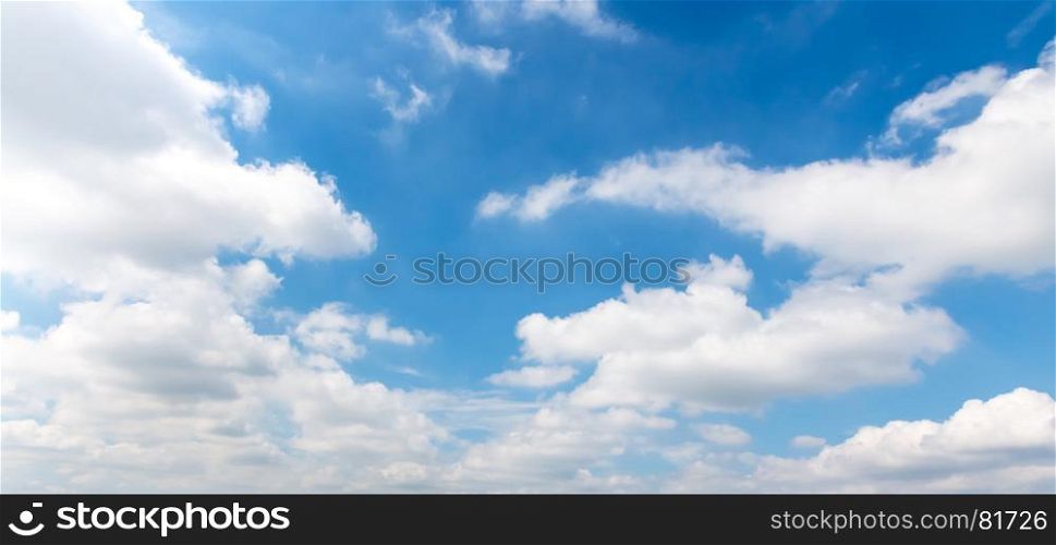 panorama blue sky background with clouds