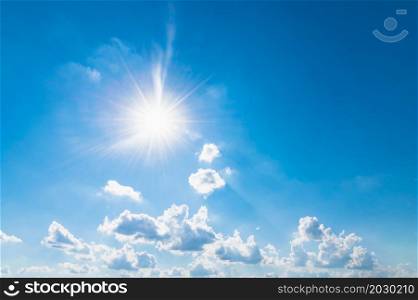 panorama blue sky with white cloudy and sunlight