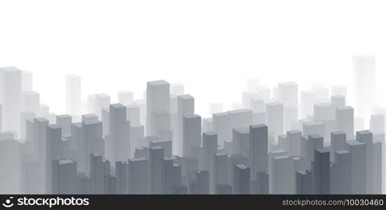 Panorama cityscape Sketch. Architecture sketch - 3D Illustration.