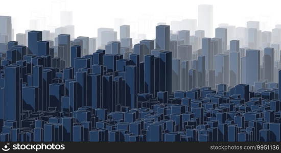 Panorama cityscape Sketch. Architecture sketch - 3D Illustration.