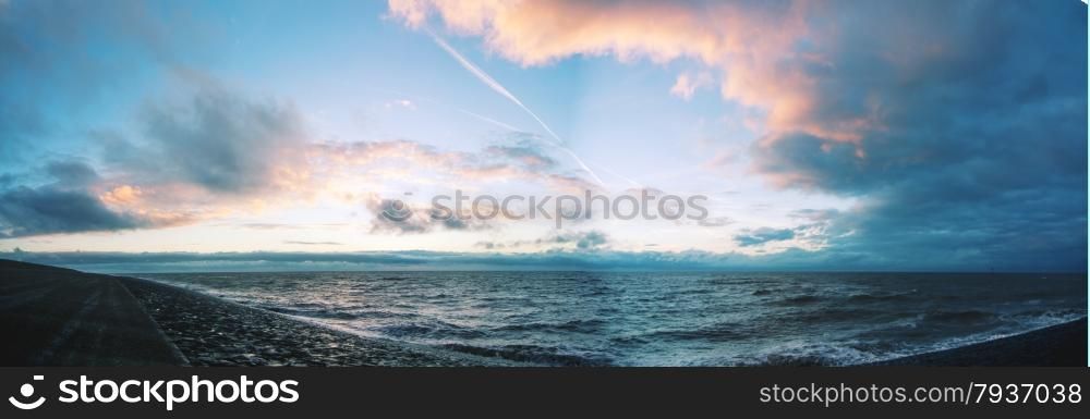 panorama cloudscape above the dutch sea