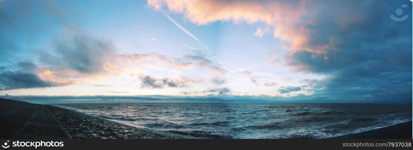 panorama cloudscape above the dutch sea