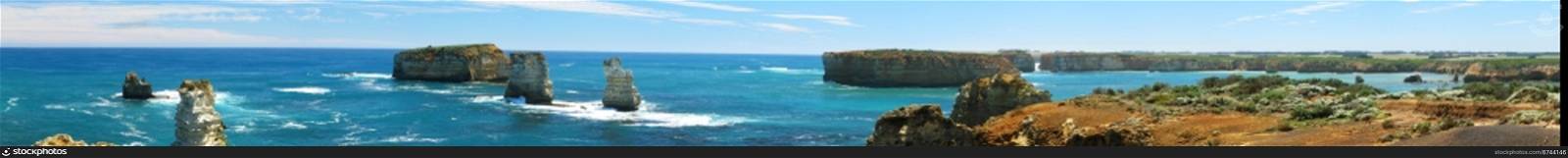 panorama coast of australia. panorama of the south coast of australia
