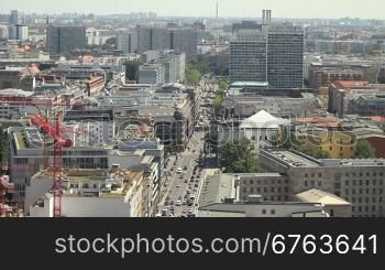 Panorama from Potsdamer platz to former DDR part of the city