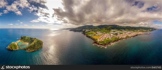 Panorama from Vila Franca do Campo on Sao Miguel (Azores Portugal)