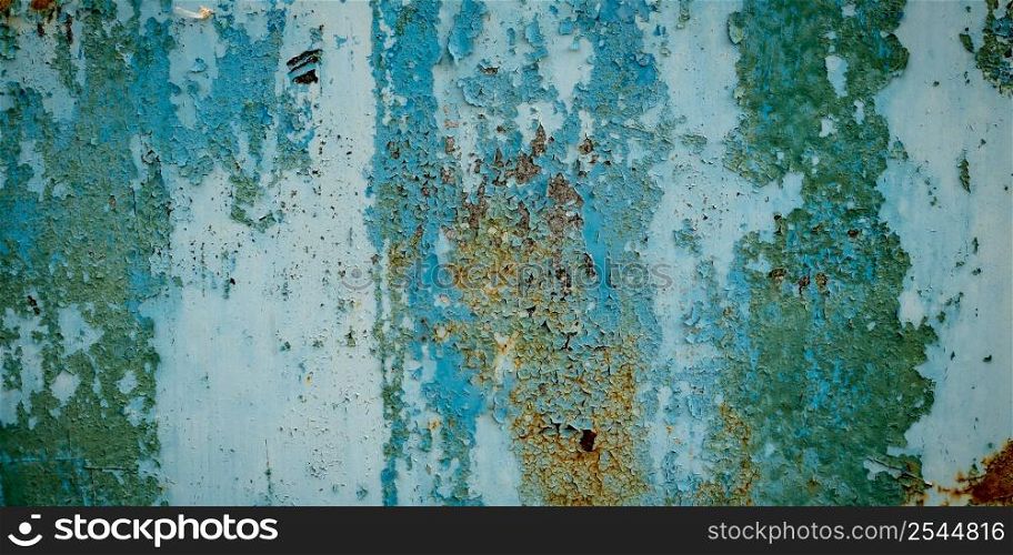 Panorama grunge metal green texture and background