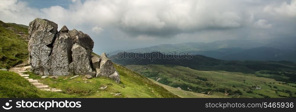 Panorama landscape of countryside view from top of mountain