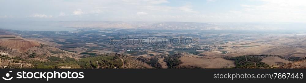 Panorama near Kinneret and Jordan river, Israel