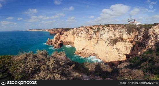 Panorama of Algarve coastline, Portugal