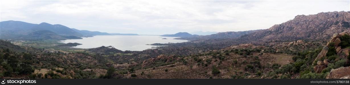 Panorama of Bafa lake in central Turkey