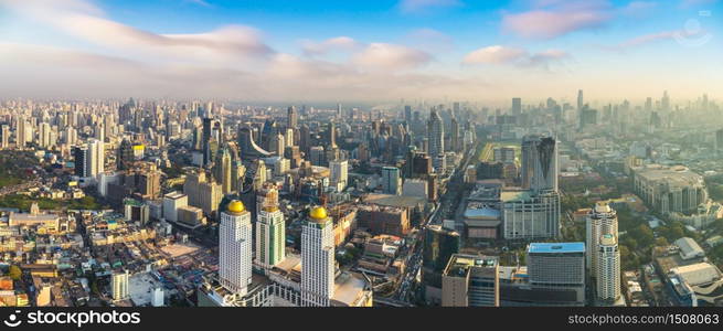 Panorama of Bangkok in a summer evening