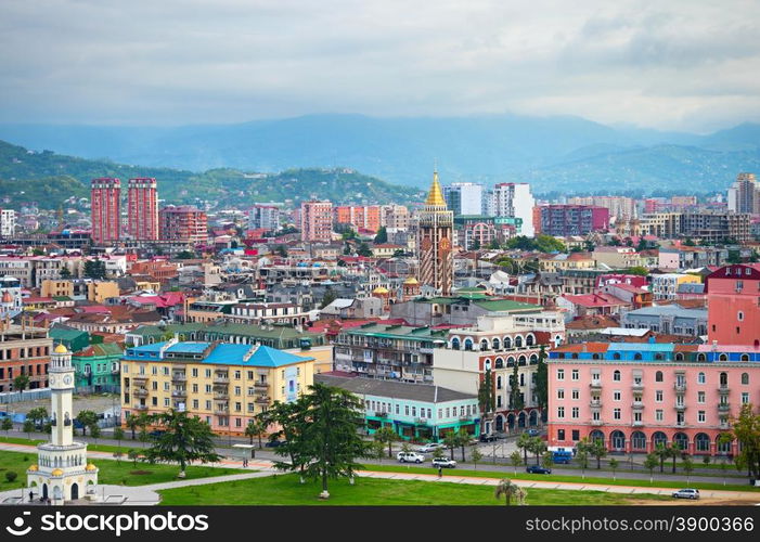 Panorama of Batumi. View from ferries wheel. Georgia