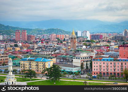 Panorama of Batumi. View from ferries wheel. Georgia