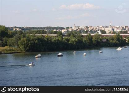 Panorama of Belgrade and Sava river Serbia