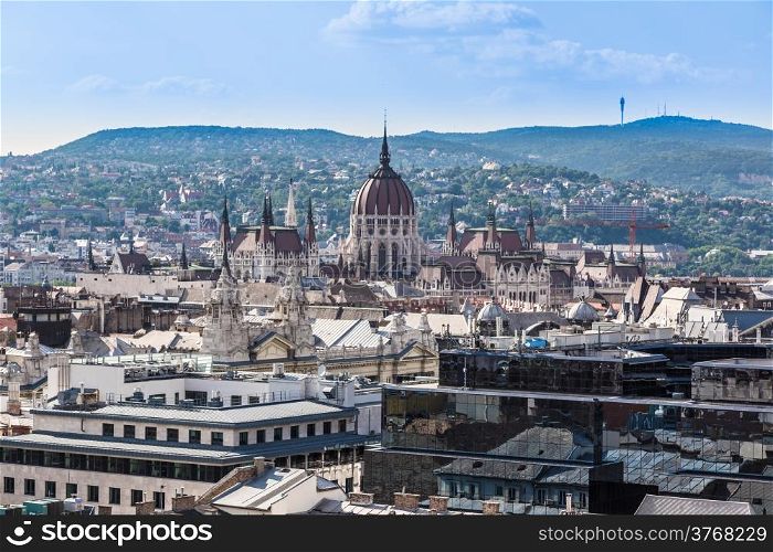 Panorama of Budapest. View from St. Stephans Cathedral