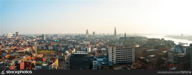 Panorama of city of Antwerp, Belgium